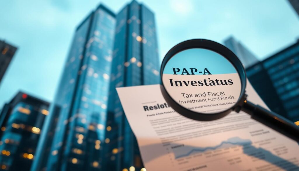 A towering skyscraper, its glass facade reflecting the vibrant cityscape, stands as a symbol of the thriving real estate market. In the foreground, a magnifying glass hovers, its lens meticulously examining the intricate details of a real estate investment fund prospectus. The lighting is crisp and clean, casting a professional and analytical tone over the scene. The background is slightly blurred, drawing the viewer's attention to the central focus of tax and fiscal considerations surrounding real estate investment funds. The overall mood is one of thoughtful contemplation, with a subtle hint of financial sophistication. A towering skyscraper, its glass facade reflecting the vibrant cityscape, stands as a symbol of the thriving real estate market. In the foreground, a magnifying glass hovers, its lens meticulously examining the intricate details of a real estate investment fund prospectus. The lighting is crisp and clean, casting a professional and analytical tone over the scene. The background is slightly blurred, drawing the viewer's attention to the central focus of tax and fiscal considerations surrounding real estate investment funds. The overall mood is one of thoughtful contemplation, with a subtle hint of financial sophistication.